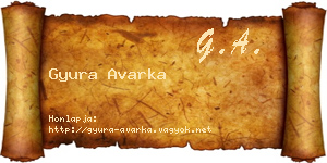 Gyura Avarka névjegykártya